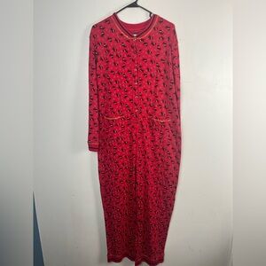 Vintage 90s Ashley Taylor red and black schnauzer onesie size large